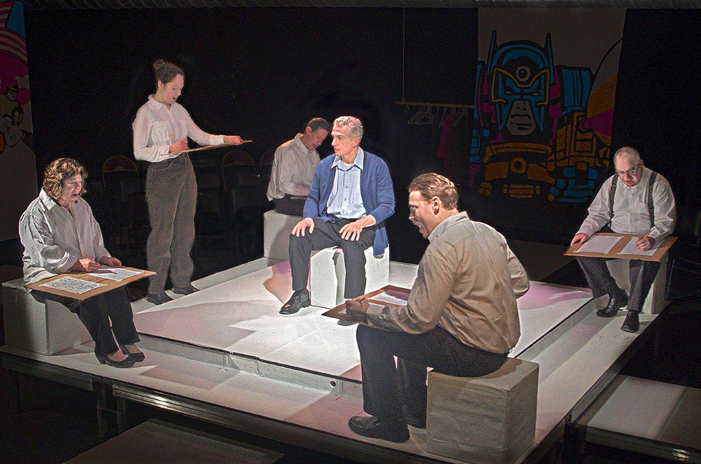 Rick Espaillat, center, as Jack Kirby, and the ensemble in “King Kirby,” being staged by Ghostlight Theatricals